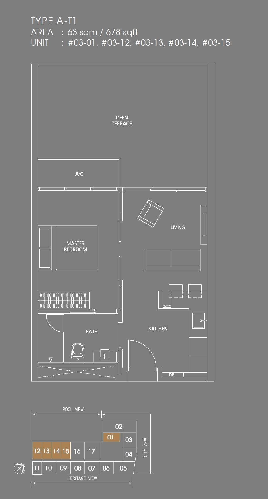 Dorsett Residences 1 Bedroom Floor Plan 1